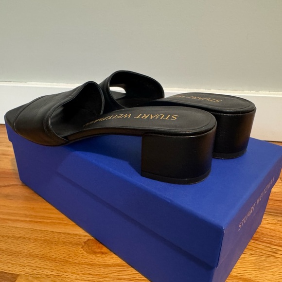 Stuart Weitzman Black Leather Sandals - Picture 5 of 6